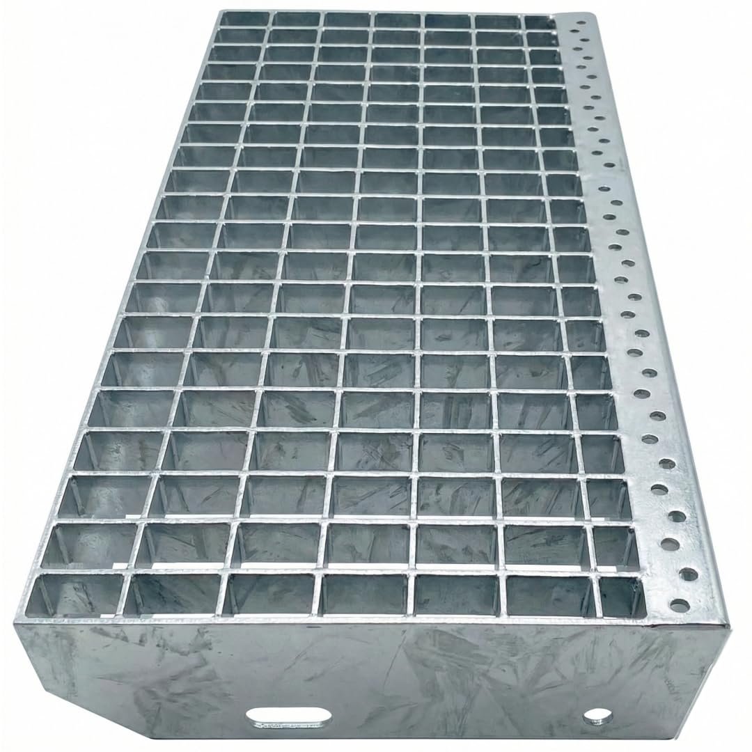F & R Metallstufe 700x240 mm Verzinkt – Gitterrost Treppenstufe Aus Stahl Feuerverzinkt Rutschfest Für Den Außenbereich Geeignet - Image 2
